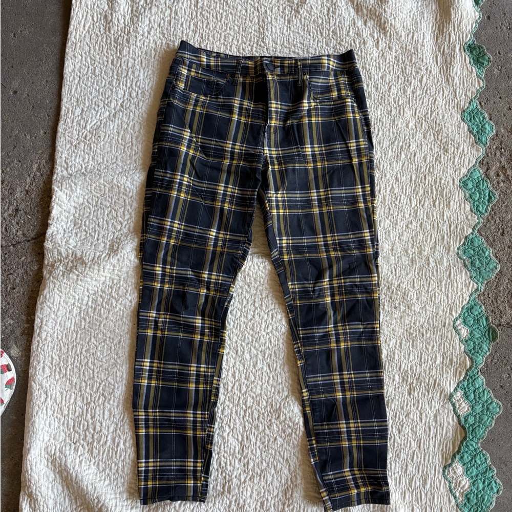 Wild Fable Black and Yellow Plaid Chinos